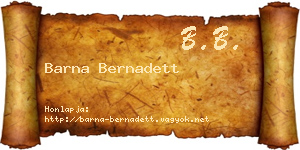 Barna Bernadett névjegykártya